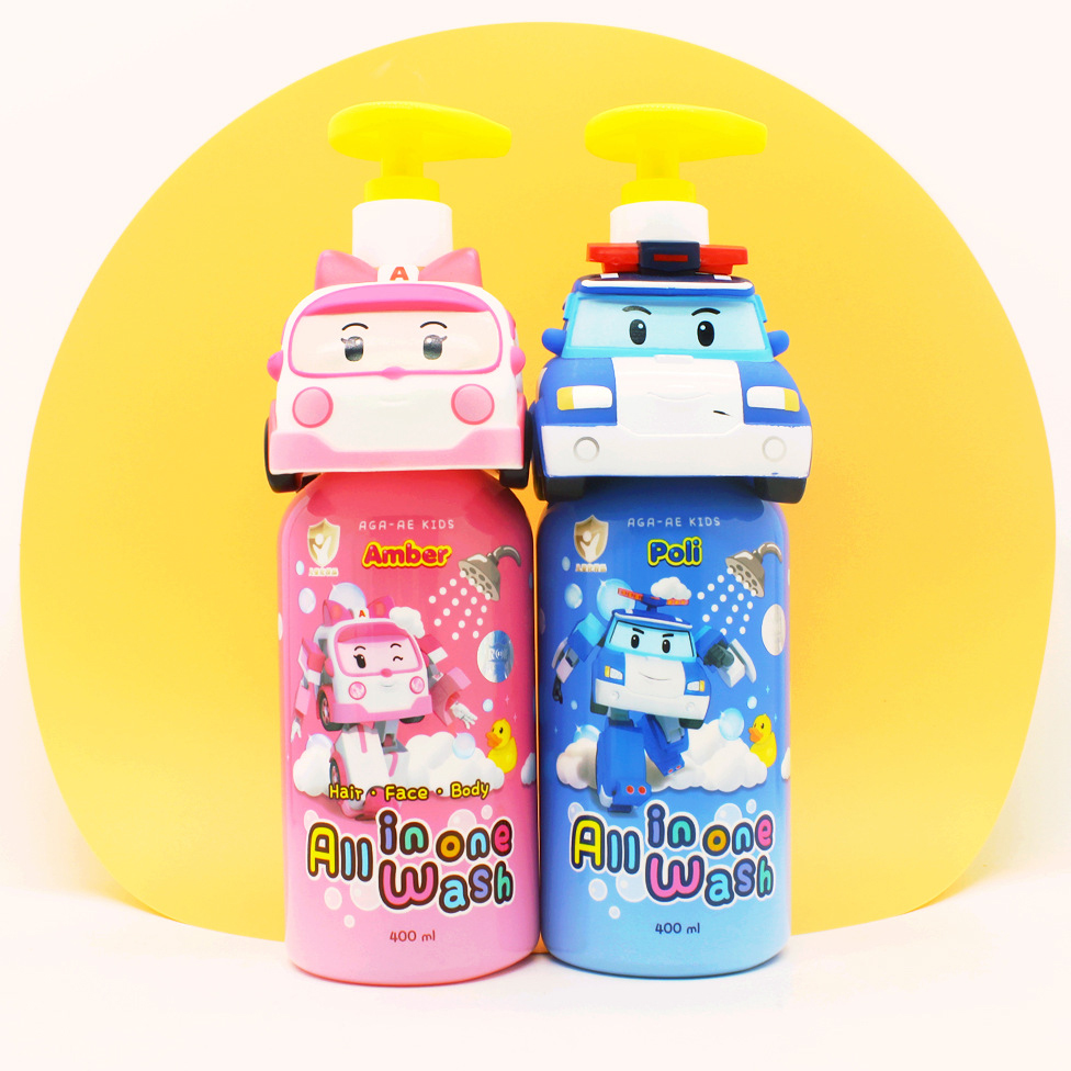 Sữa tắm gội tạo bọt trẻ em 3in1 Poli All In One Wash 400ml