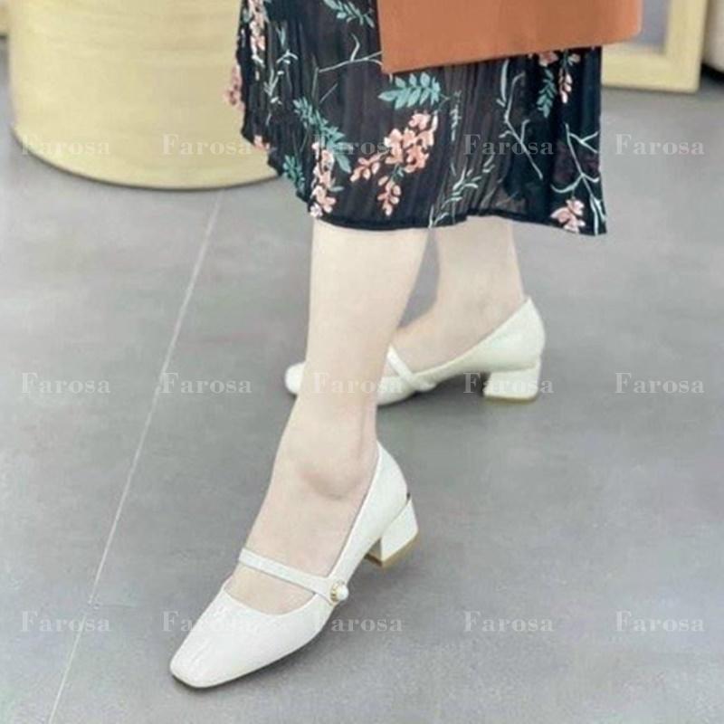 Giày tiểu thư Mary Jane FAROSA quai đính ngọc gót 3cm siêu xinh - TS89