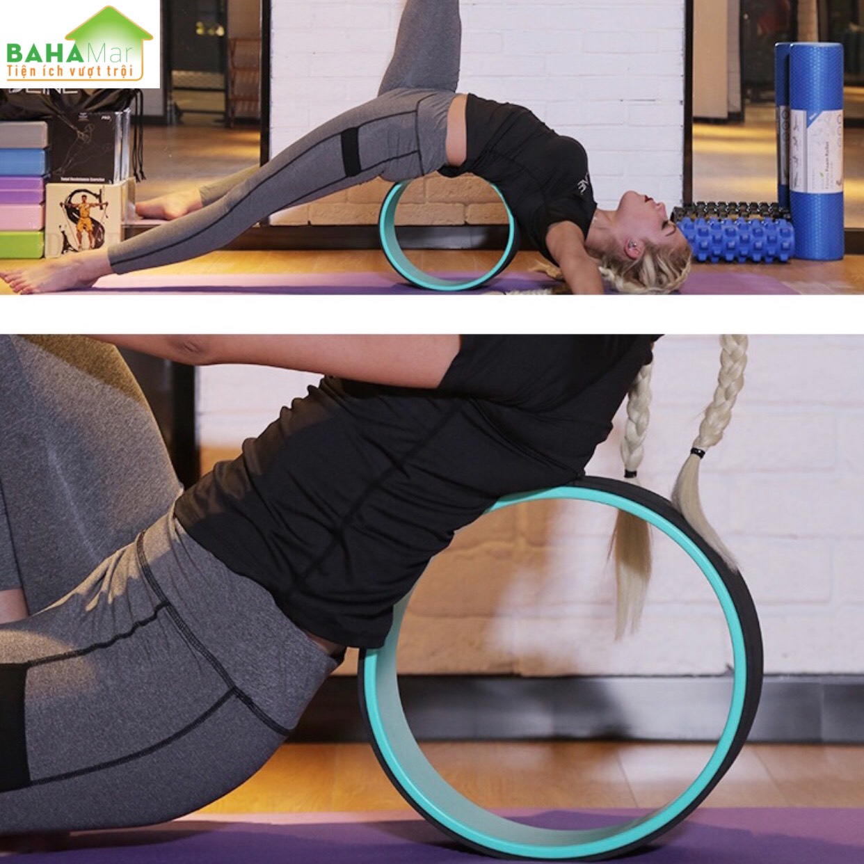 BÁNH XE YOGA - DỤNG CỤ TẬP HỖ TRỢ CÁC TƯ THẾ YOGA GIẢM ĐAU VÀ GIẢM EO "BAHAMAR" Hỗ trợ tập các tư thế Yoga trải dài và uốn, cải thiện linh hoạt và cân bằng và làm giảm căng thẳng.