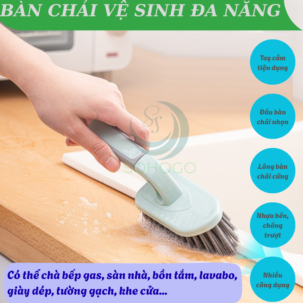 Bàn chải đa năng tay cầm tiện lợi  -Bàn chải chà sàn – chà tường – vệ sinh giày dép đa năng - Bàn chải cọ góc – làm sạch mạnh mẽ mọi bề mặt