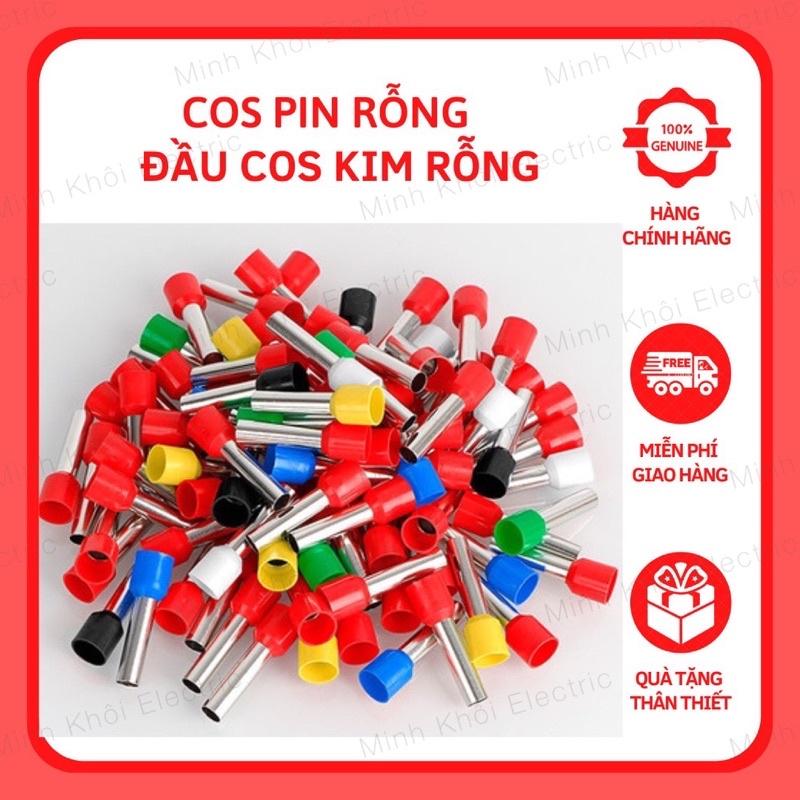 Đầu cos pin rỗng bọc nhựa 100c, cos pin rỗng,cốt kim thông,kim dài đủ kích thước