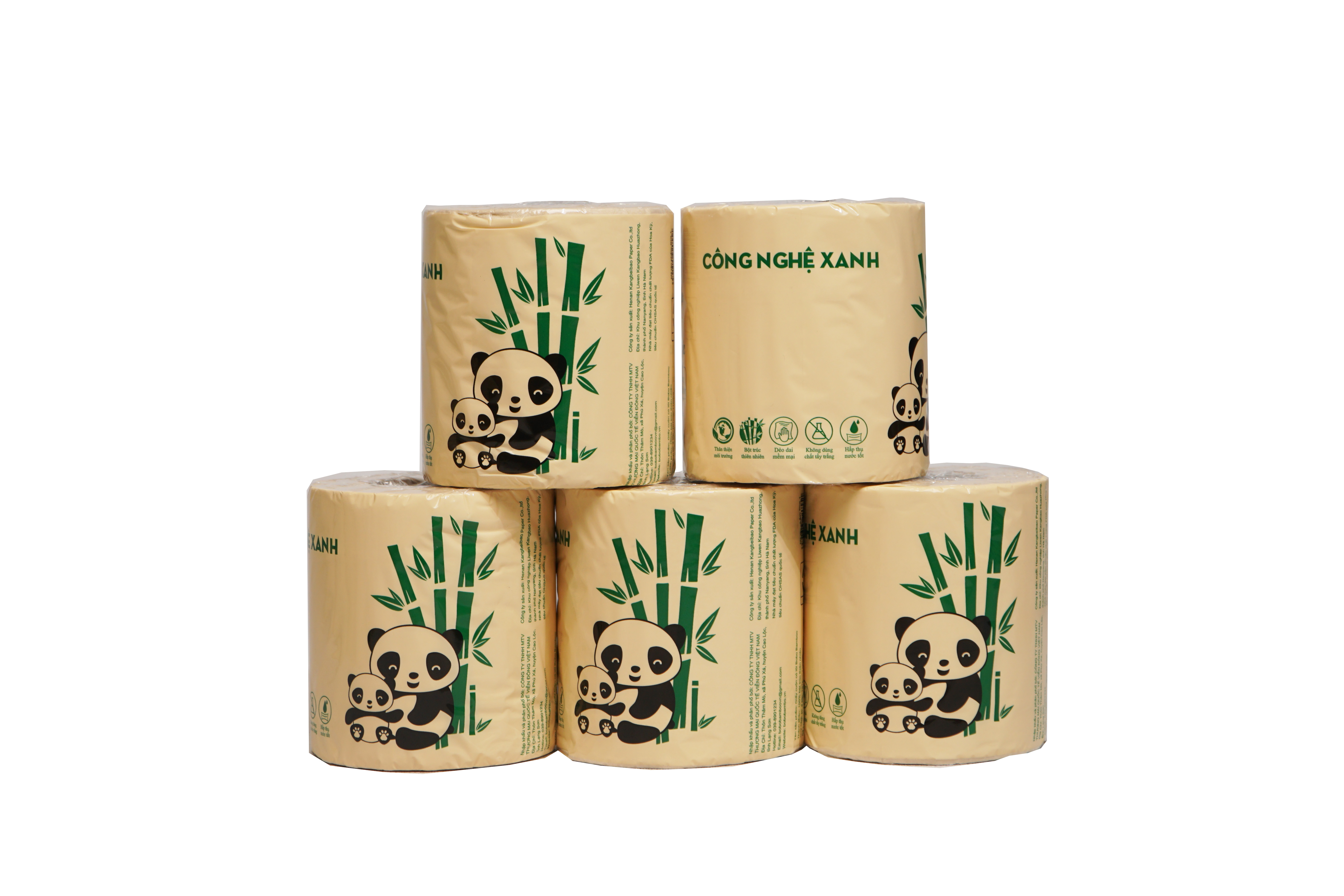 (Hàng Mới) 10 Cuộn Giấy Gấu Trúc BOBO BAMBOO Có Lõi Cao Cấp