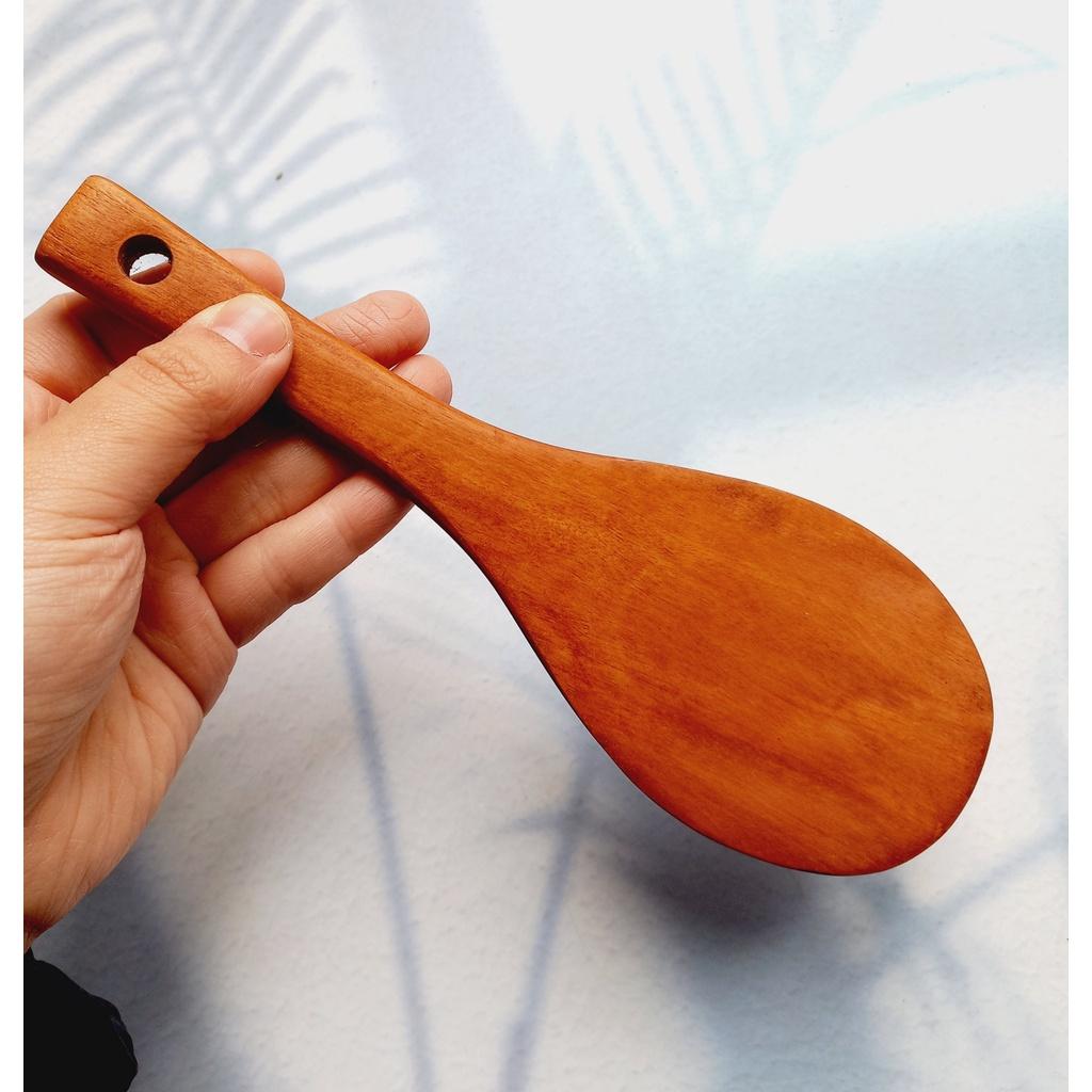 Vá/Muôi Xới Cơm Gỗ Nhãn Bền Đẹp, Tự Nhiên