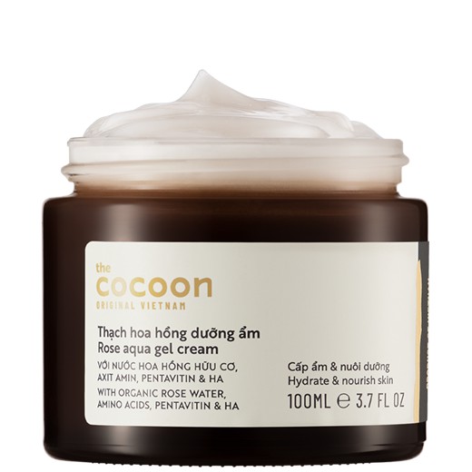 Thạch hoa hồng dưỡng ẩm Cocoon 100ml cấp ẩm da khô dưỡng làn da mịn màng thuần chay