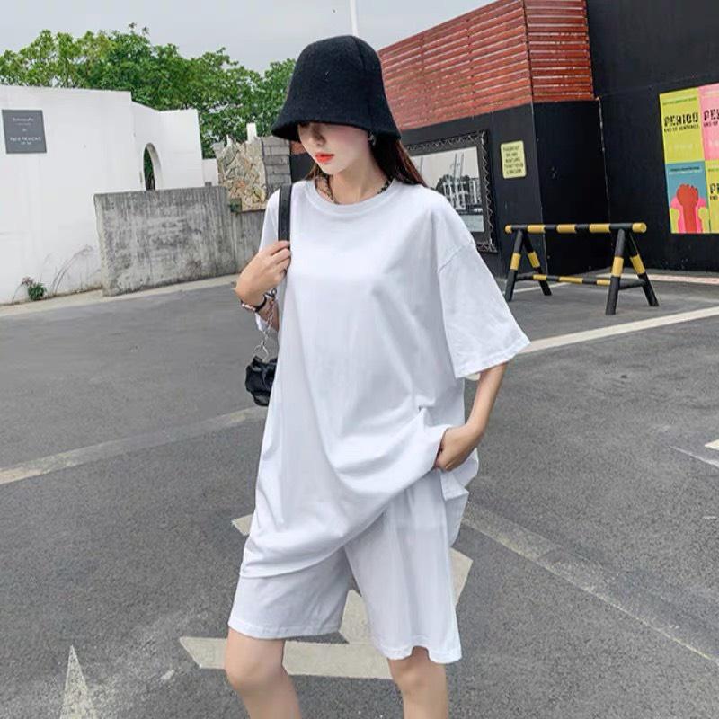 Bộ Thun Trơn Cộc Tay Dáng Rộng