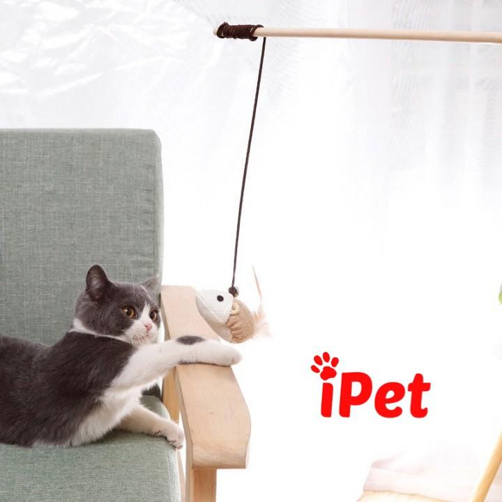 Đồ Chơi Cần Câu Gỗ Cho Thú Cưng Chó Mèo