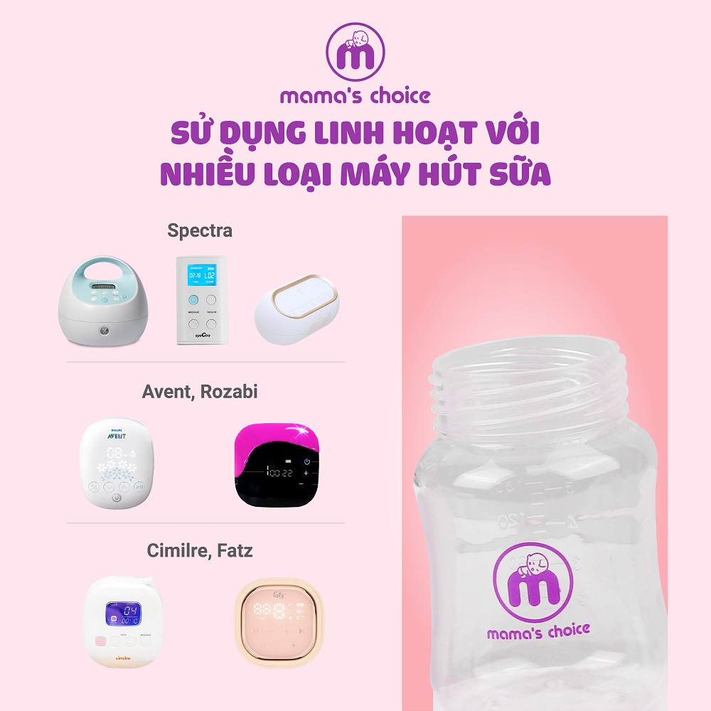 Cốc Hứng Sữa Bình Trữ Sữa Mama's Choice, Combo Hứng Sữa Sữa Trữ Sữa Tiện Lợi Cho Mẹ, Kiểm Định An Toàn Cho Bé