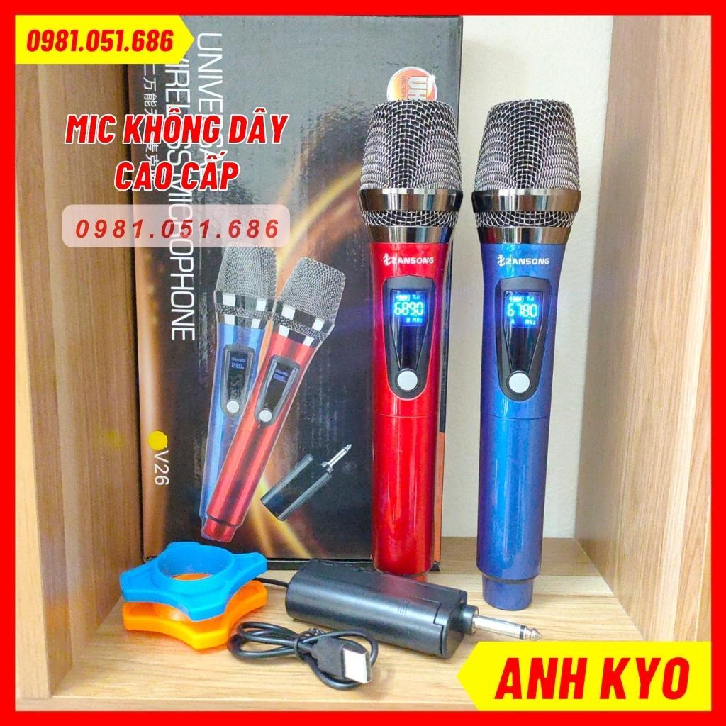 Mic Không Dây Cao Cấp ZANSONG Cao Cấp. Có Thể Kết Nối Loa Kéo, Âm Ly,Mic Thu Âm. Tặng Kèm Pin Gắn Mic. Bảo Hành 12 Tháng