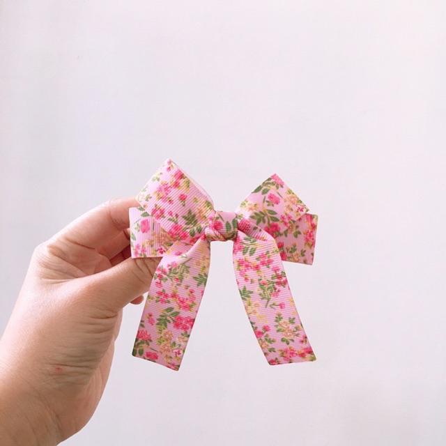 Kẹp nơ hoa hoạ tiết