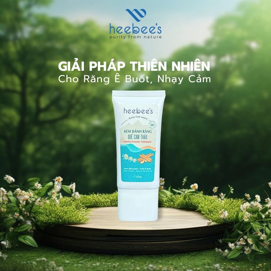 Kem Đánh Răng Quế Cam Thảo Heebee's 50gr - Sạch Mảng Bám, Giảm Ê Buốt