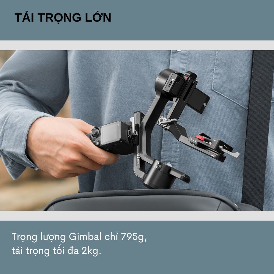 Tay cầm chống rung DJI RS 3 Mini - Gimbal chống rung máy ảnh 3 trục, chụp dọc ấn tượng màn hình cảm ứng, pin tối đa 10h - Hàng nhập khẩu