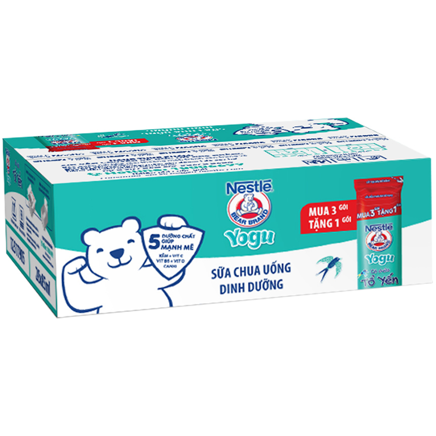 Thùng 28 gói sữa chua tổ yến Nestlé Yogu Gấu (28 x 75ml)