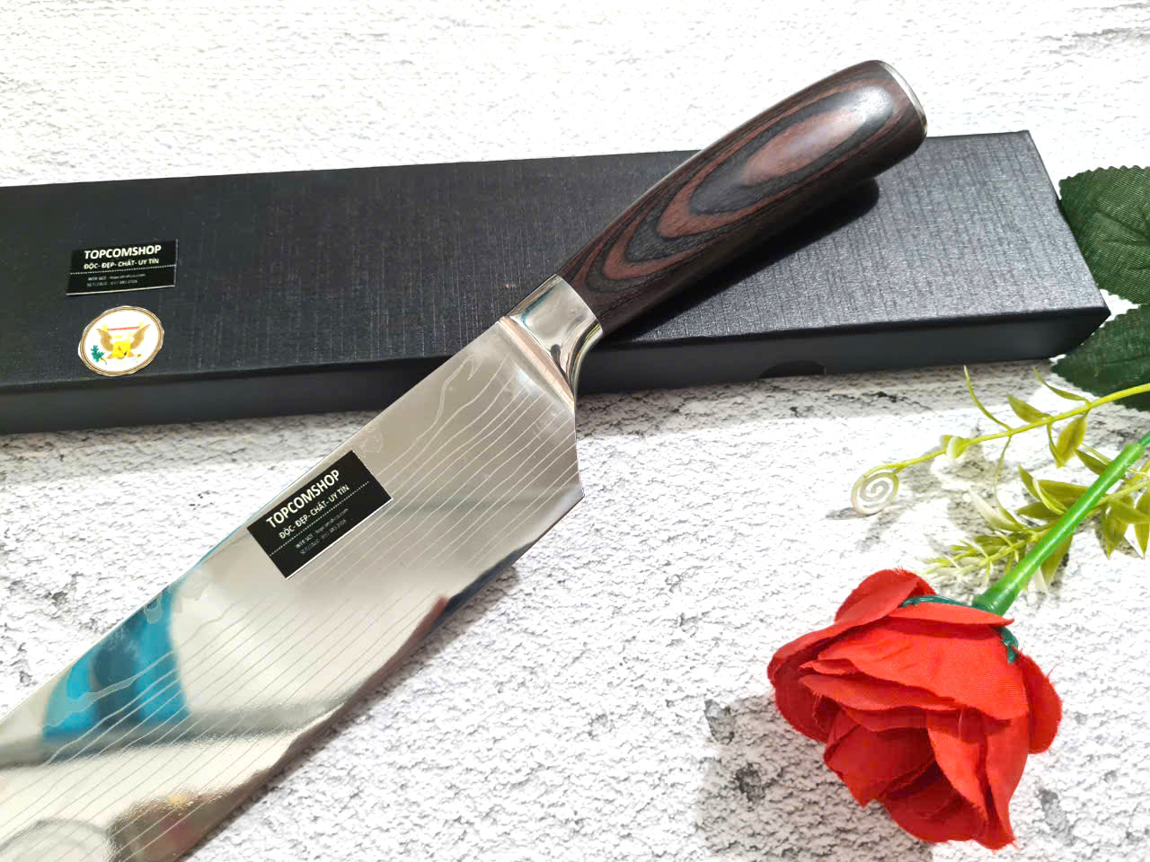 DAO - DAO BẾP NHẬT BẢN USUBA THÉP DAMASCUS MÃ DT125 nt topcomshop vn