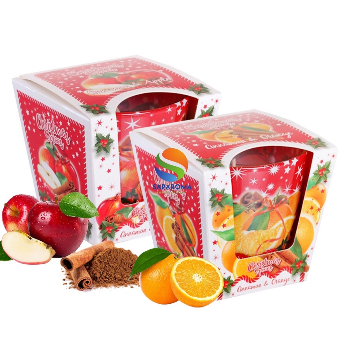 Combo 2 Ly nến thơm tinh dầu Bartek Christmas Spices 115g QT028602 - cam, táo, quế, trang trí, thơm phòng, thư giãn, hỗ trợ khử mùi (giao mẫu ngẫu nhiên)