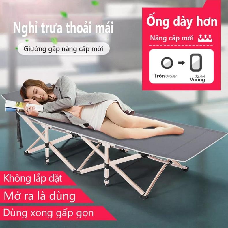 Giường xếp văn phòng ngủ trưa gấp gọn kích thước 67x180cm, giường gấp gọn nghỉ trưa tiện lợi cao cấp - Có Ảnh Thật