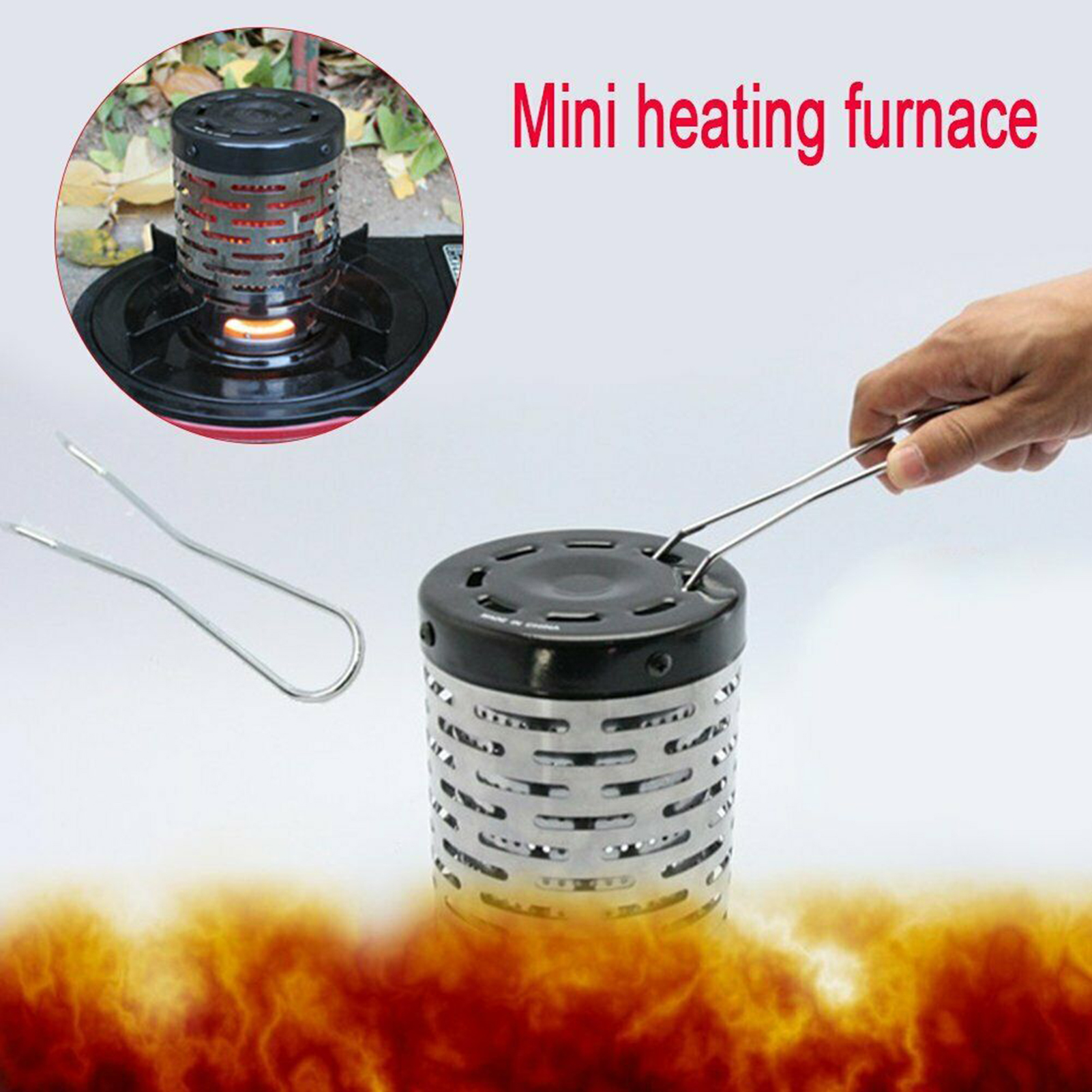 Bếp Sưởi Vỏ Thép Không Gỉ Tiện Dụng Cho Cắm Trại Ngoài Trời