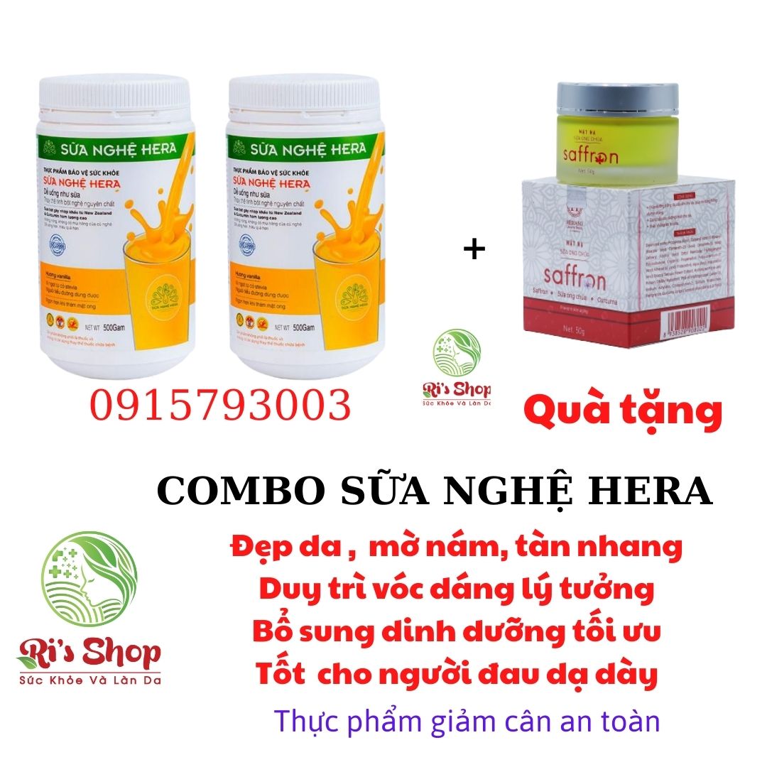 COMBO 2 SỮA NGHỆ HERA TẶNG MASK SAFFRON - KHỎE TỪ BÊN TRONG BẬT TÔNG BÊN NGOÀI