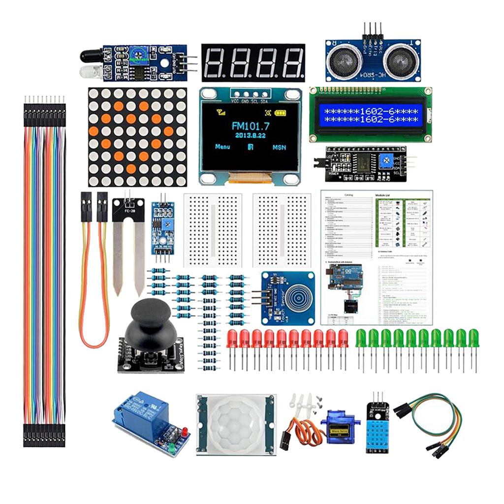 Starter Kit Module Sensor with LCD Display,Relay,Servo Motor,Ultrasonic,Module for  UNO R3 Mega 2560 Nano Raspberry Pi Starter Projects