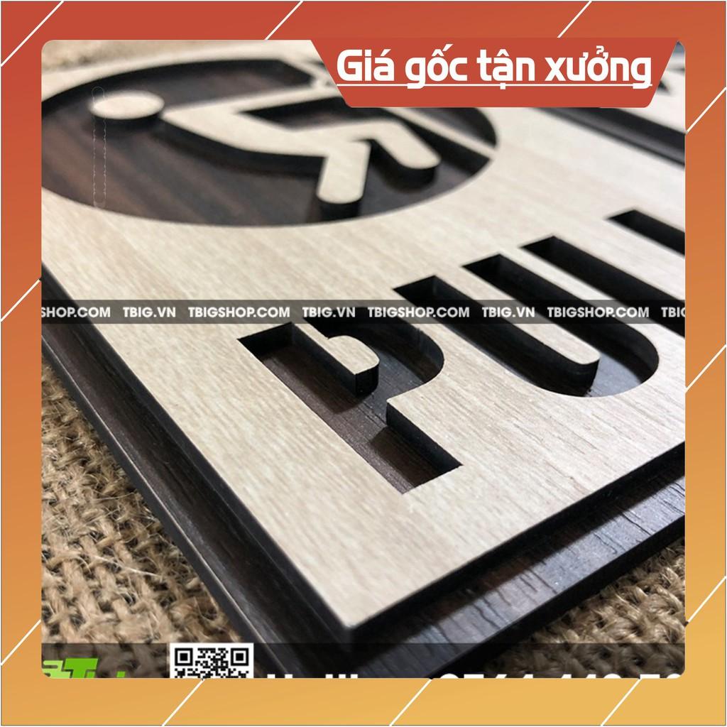 Bảng gỗ Pull Push gắn cửa bằng keo 2 mặt