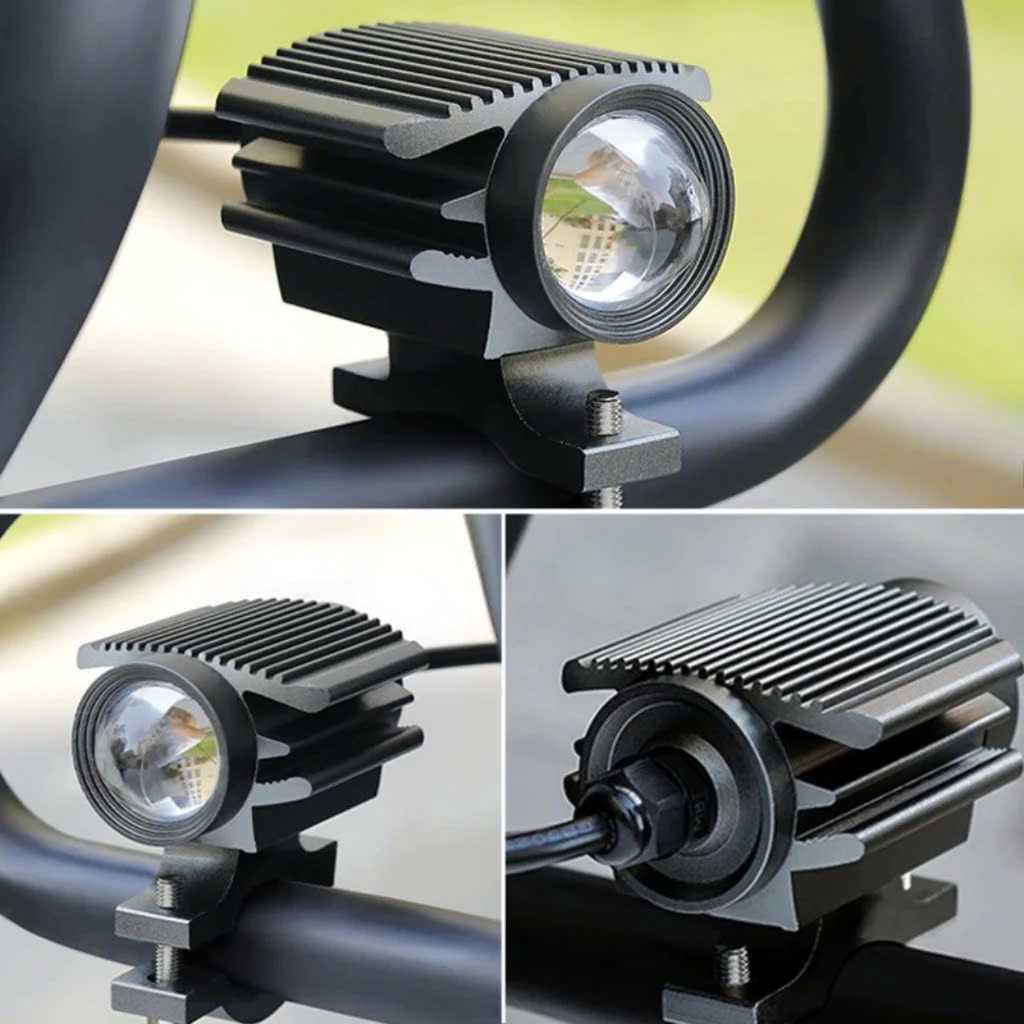 Đèn Trợ Sáng Xe Máy FX02 – 35W Cốt Vàng Pha Trắng Vỏ Hợp Kim Cao Cấp Siêu Bền