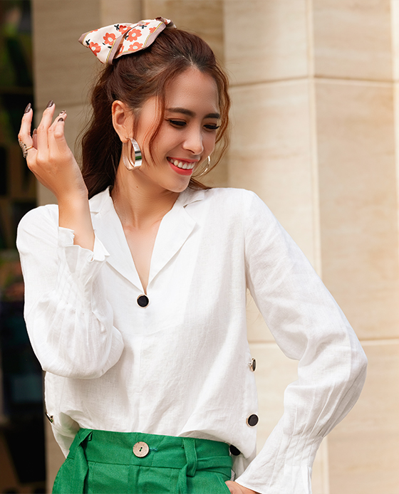 Áo Cổ Ve Linen Vinca TOP148 Thời trang thiết kế Hity