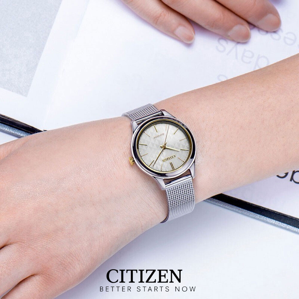 Đồng Hồ Nữ Citizen Dây Thép Không Gỉ EM0504-81A - Mặt Trắng