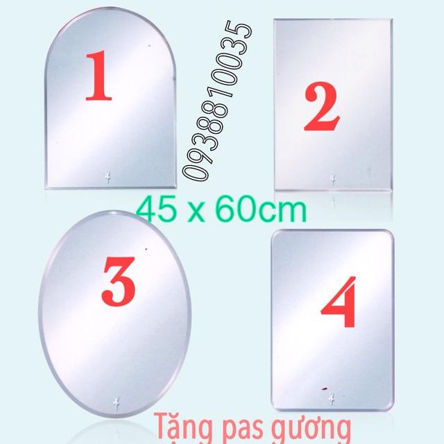 GƯƠNG BALE TREO TƯỜNG NHÀ TẮM KT 45 x 60cm KÈM PAS GƯƠNG