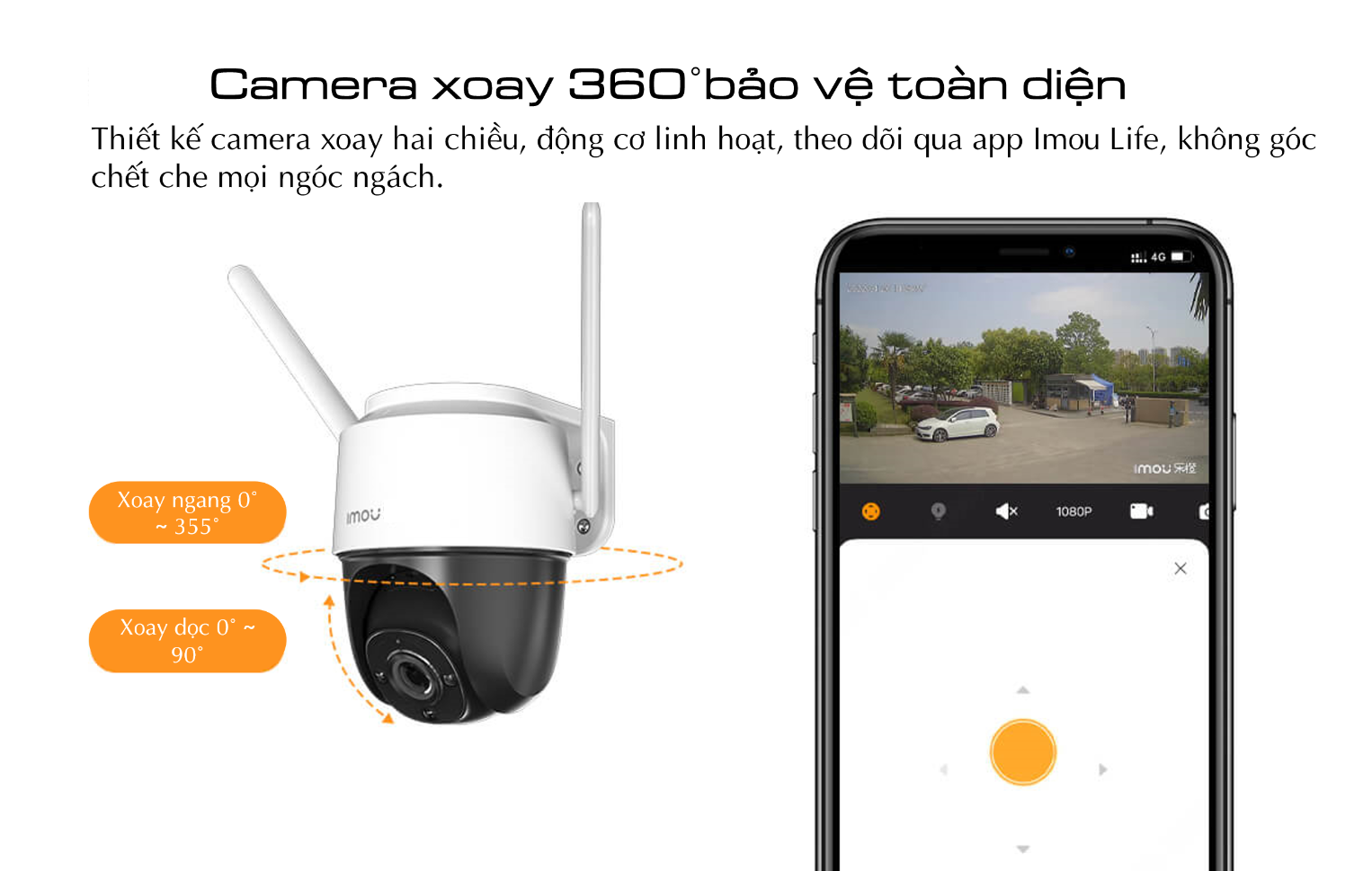 Camera IP Wifi ngoài trời 4MP IMOU CRUISER S42FP đàm thoại hai chiều, còi báo động - Hàng chính hãng