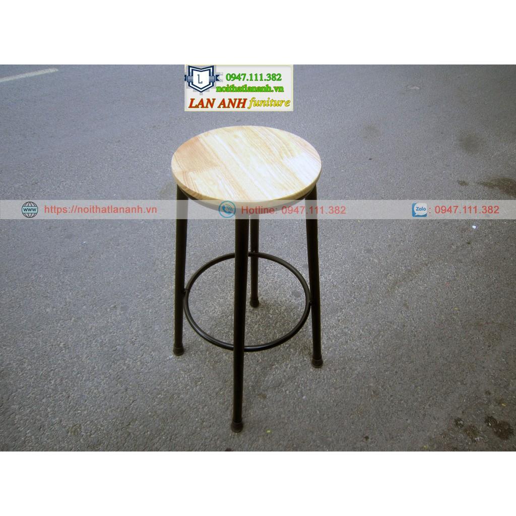 Ghế quầy bar cao gỗ chân sắt giá rẻ LA-GB02