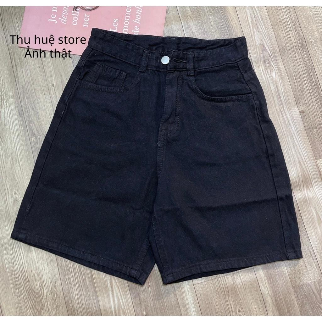 Quần Short Jean Nữ Ống Rộng Lưng Cao Ảnh Shop Chụp