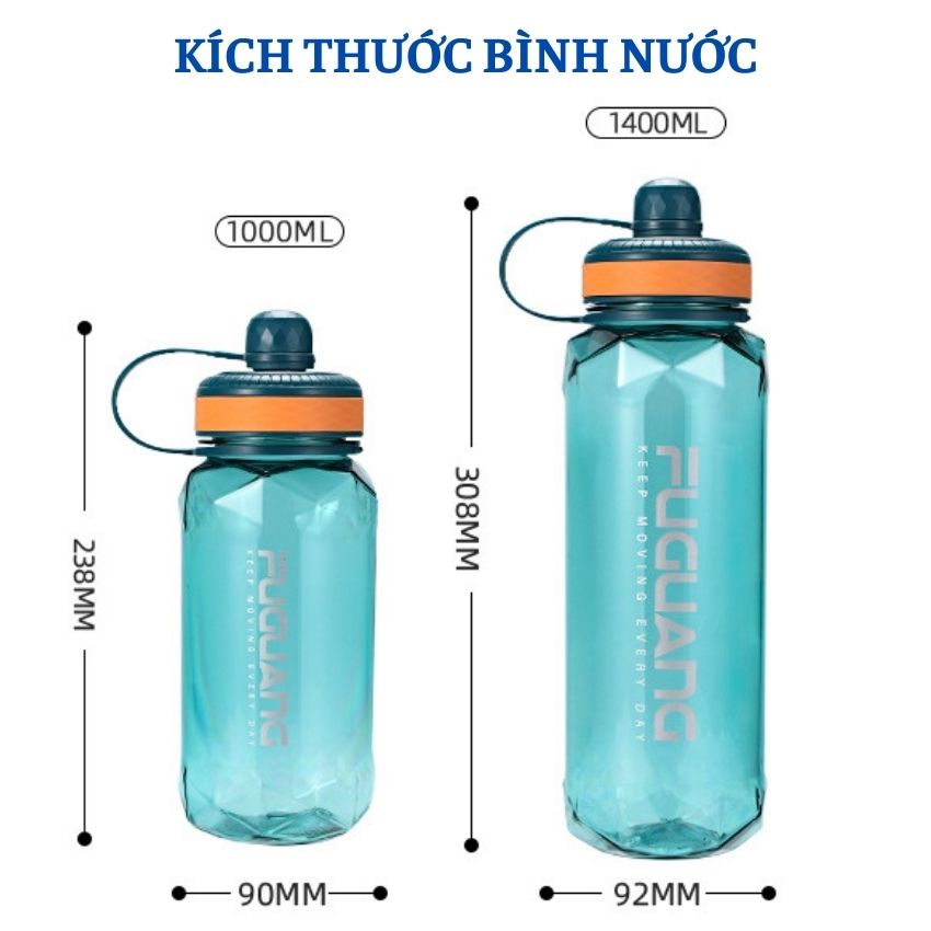 Bình nước tập gym 2 lít 2,2 lít nhựa PC58 BPA Free an toàn tuyệt đối cho sức khỏe người sử dụng