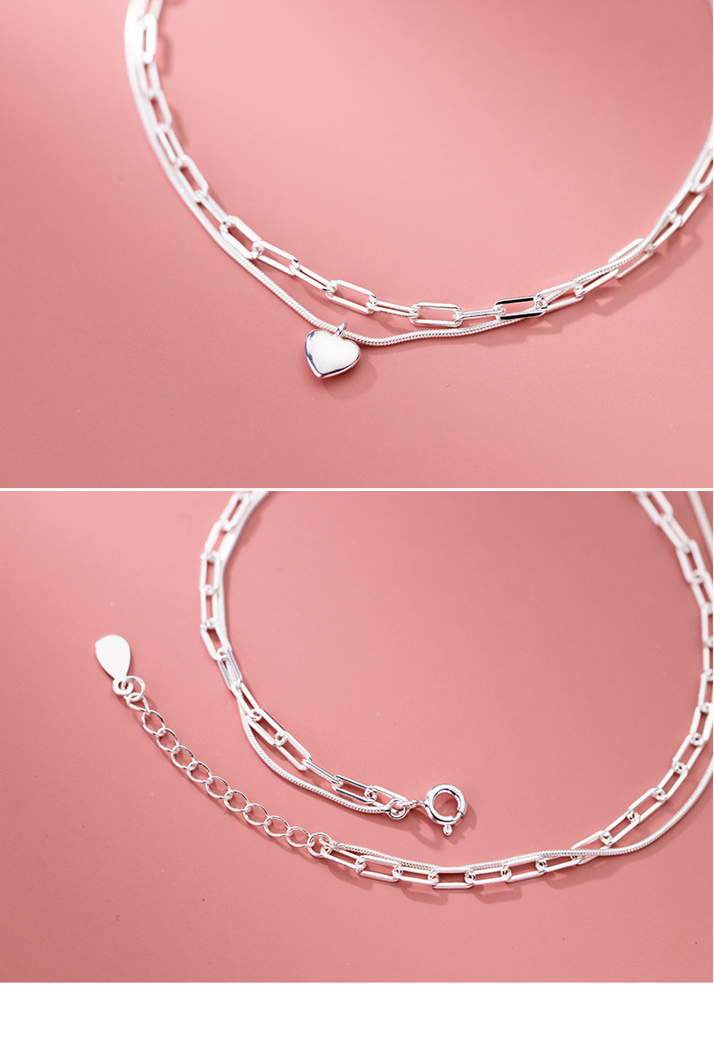 Lắc chân BẠC đôi dây xích sáng bóng 2TSILVER - Lắc chân bạc dây đôi dày LCBN272