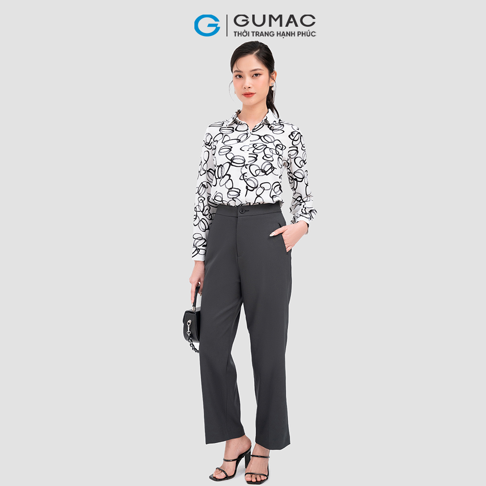 Quần ống suông túi mổ thời trang GUMAC QC11038