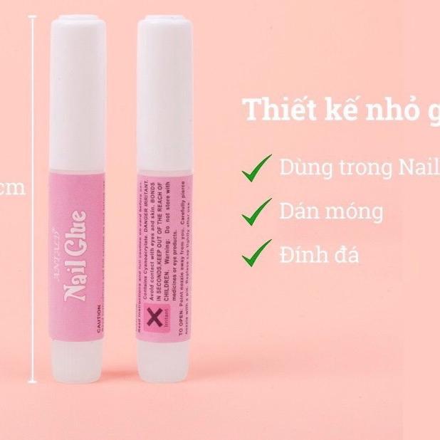 Keo Mini Dán Móng Giả Làm Nail Box, Set 10 Tuýp 2g, Nhanh Khô Tiện Lợi Nhỏ Gọn, Chất Lượng Cao, Dễ Sử Dụng Nữ keo  dán mỏng