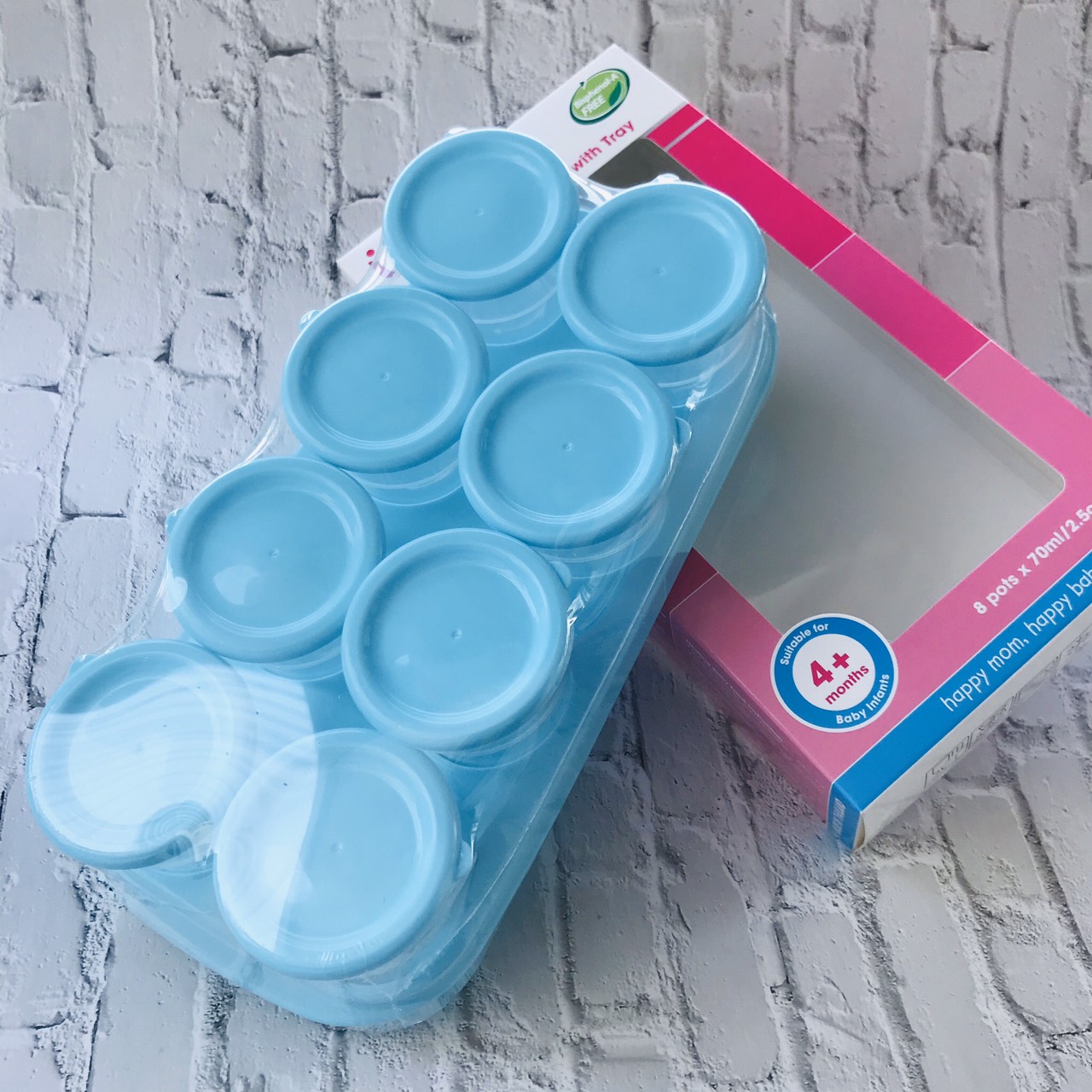 Bộ 8 Khay Trữ Đông Đồ Ăn Dặm Cho Bé UPASS UP0070N ( Màu Xanh) - Chất Liệu Nhựa Cao Cấp Không BPA An Toàn Cho Bé- Tặng Kèm 1 Túi Trữ Sữa UNIMOM