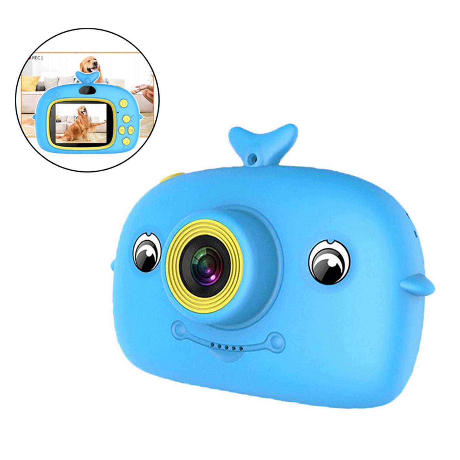 1080P 2.0 Inch Compact Digital Camera For Kids Gift Toys Blue Dual Lens