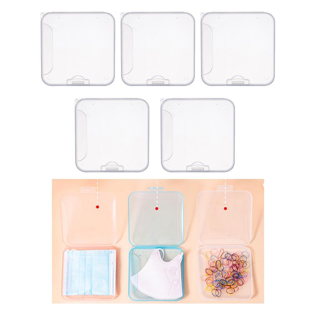5x Face Mouth Cover Box Portable Mouth Cover Storage Bag Face Coverings Organizer Dustproof Face Cover Storage Box for Recyclable Mask