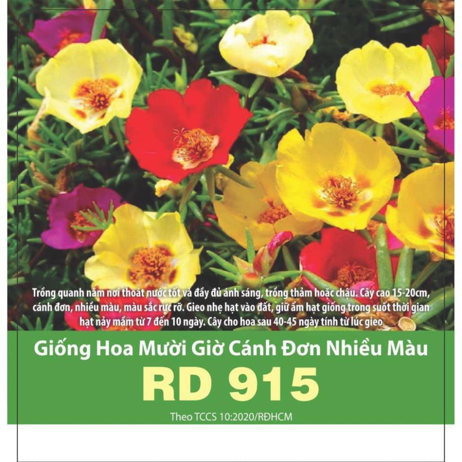 Hạt Giống Hoa Mười Giờ Cánh Đơn Nhiều Màu RD915 100 Hạt