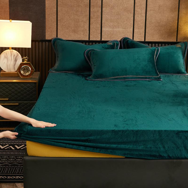 Dép Nỉ Mùa Đông Ấm Áp Thun Trang Bị Tấm Bảo Vệ Nệm Da Siêu Mềm Vương Hoàng Hậu Kích Thước Giường Không Bao Gồm Vỏ Gối