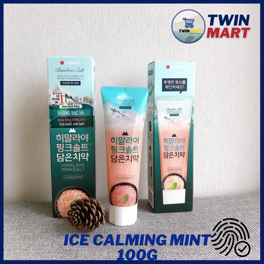 Kem Đánh Răng Muối Hồng Himalaya Pinksalt Floral Mint - Ice Calming Mint - Brightening 100g Hàn Quốc Trắng Răng