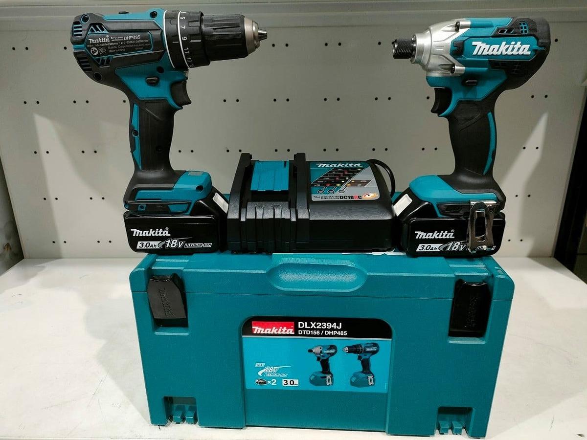 BỘ SẢN PHẨM (DTD156+DHP485+BL1830B+DC18RC)(18V) MAKITA DLX2394J (2 PIN, 1 ĐẾ SẠC NHANH, HỘP NHỰA ĐỰNG) - HÀNG CHÍNH HÃNG