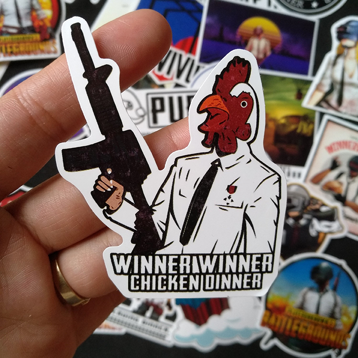 Bộ Sticker dán cao cấp chủ đề PUBG - Dùng dán Xe, dán mũ bảo hiểm, dán Laptop