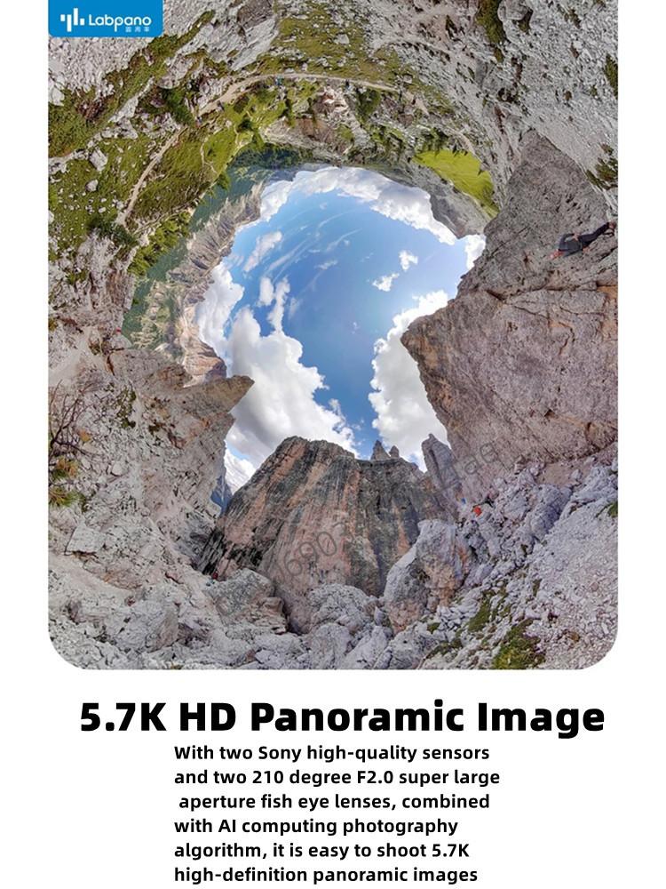 Pilotpano mới 5.7k HD chống lắc Panorama Panorama VR Camera thể thao trực tiếp phát sóng sức bền toàn lực