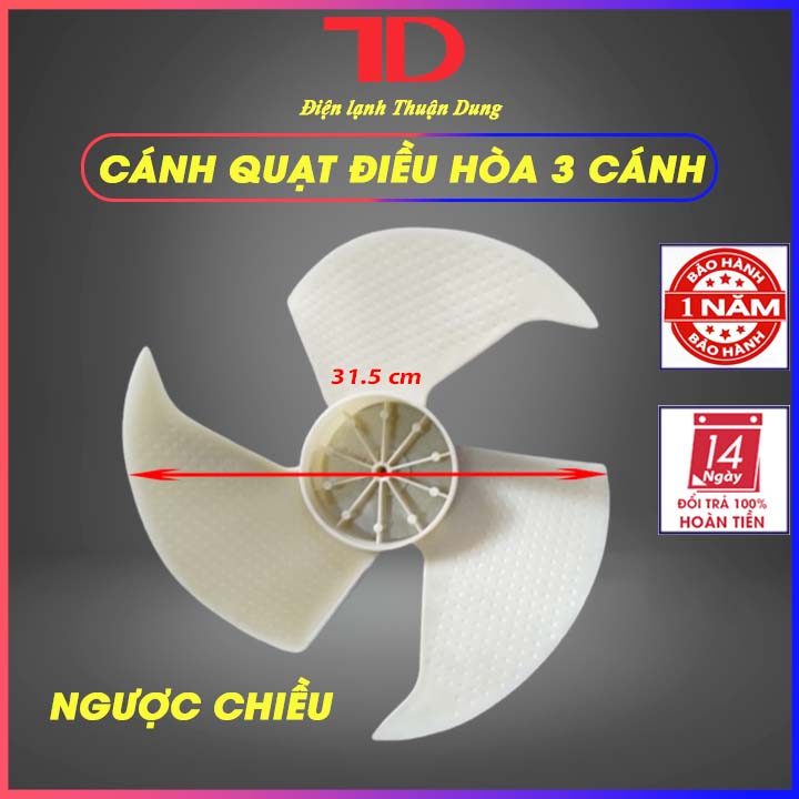 Cánh quạt 3 cánh NAGAKAWA dùng cho dàn nóng điều hòa, hàng chính hãng, Điện Lạnh Thuận Dung