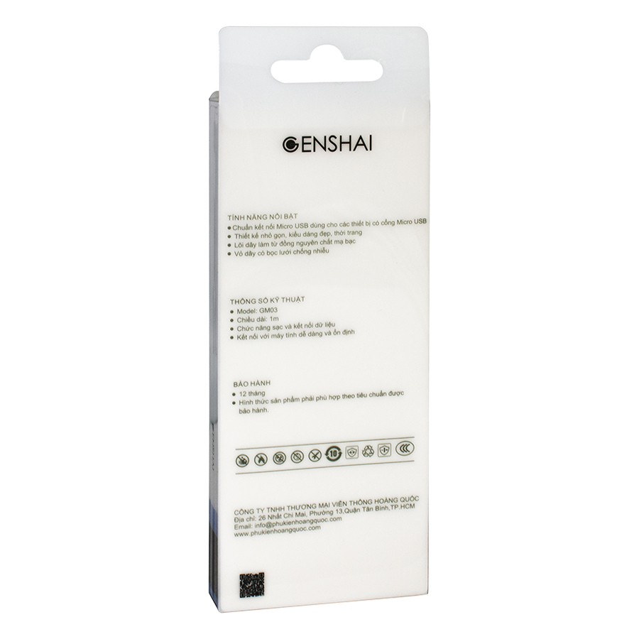 Dây Cáp Sạc Genshai Micro GM03 Màu Ngẫu Nhiên - Hàng Chính Hãng