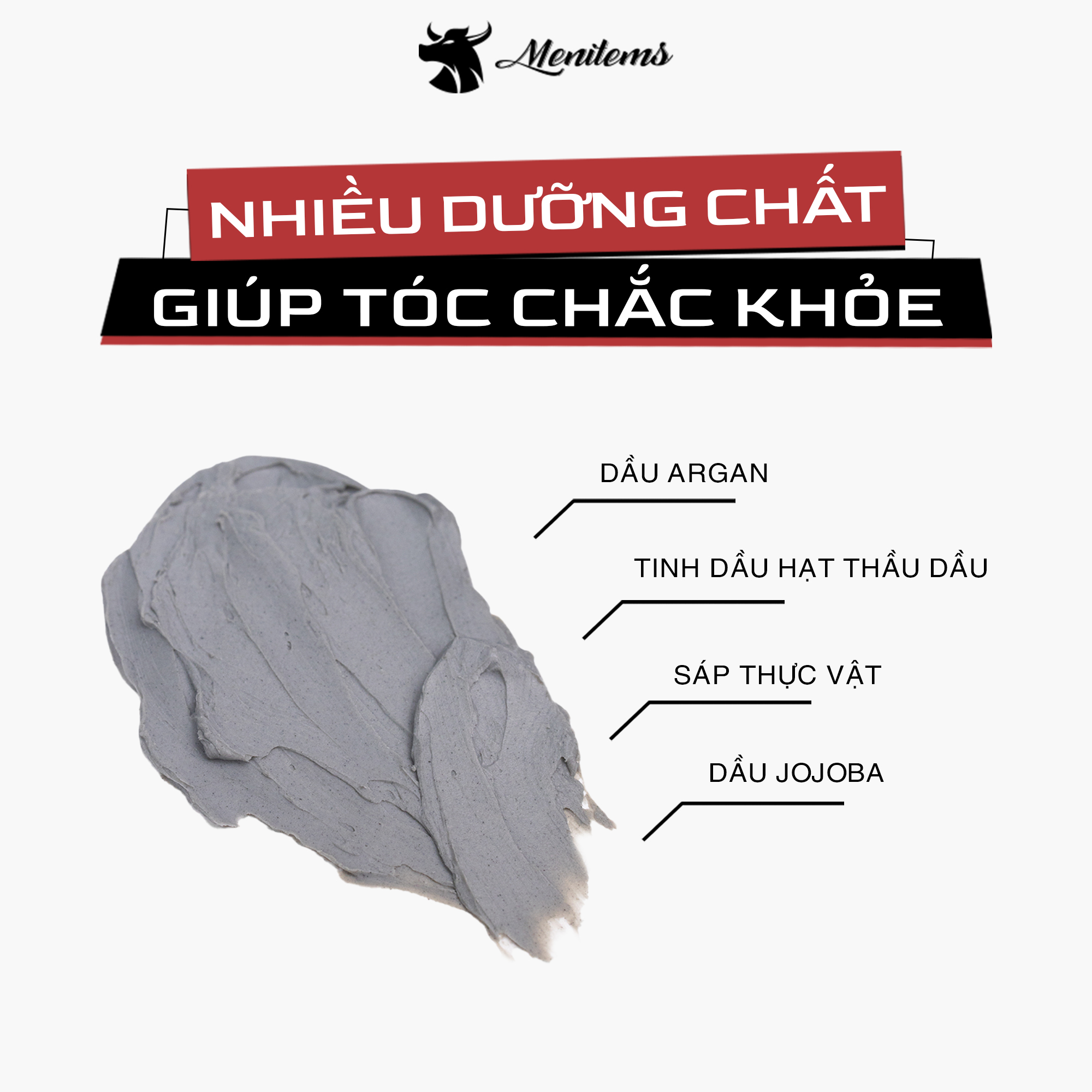 Sáp vuốt tóc Menitems Styling Clay Gentle Blue