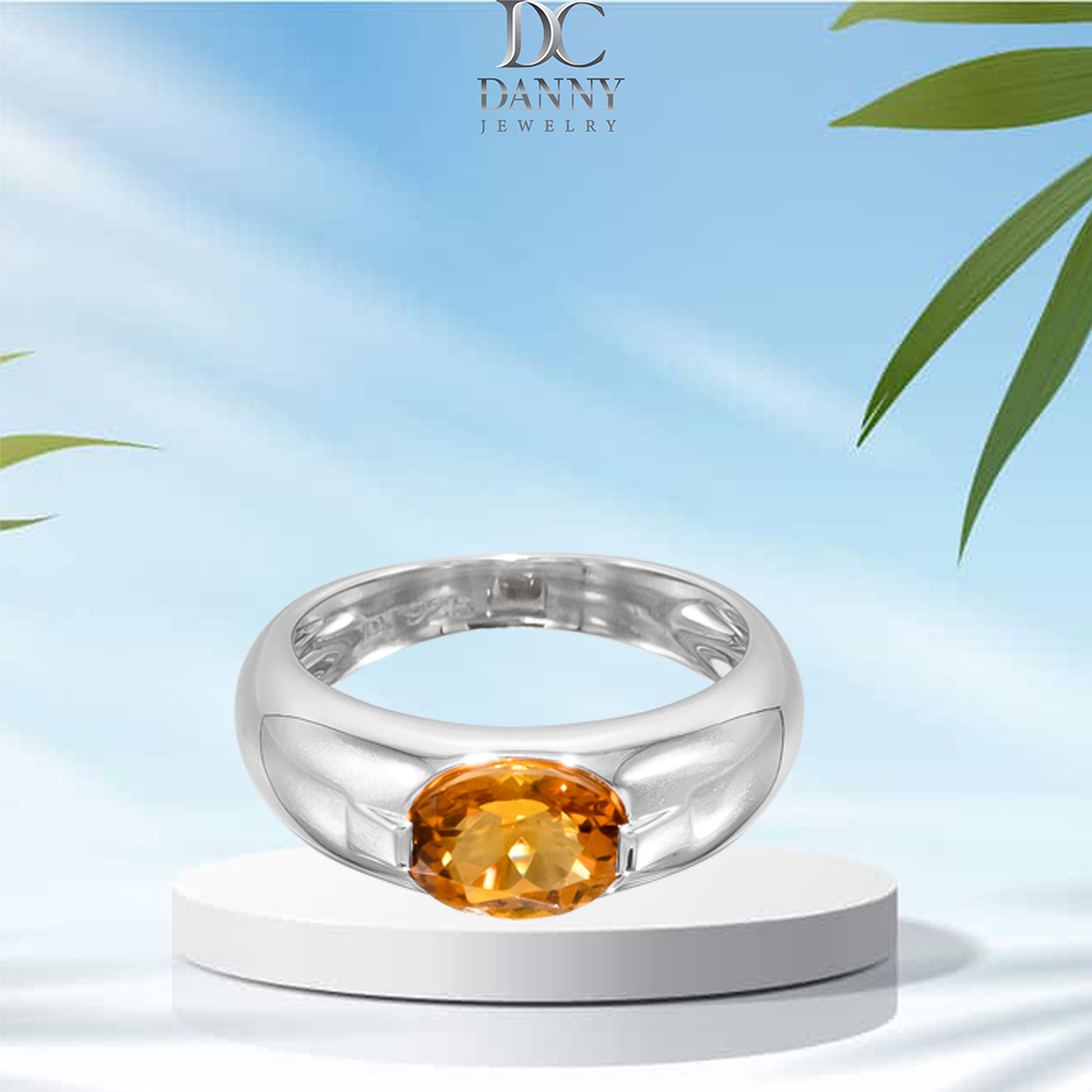 Nhẫn Nữ Danny Jewelry Bạc 925 Đá Chủ Citrine Xi Rhodium KI2GH001