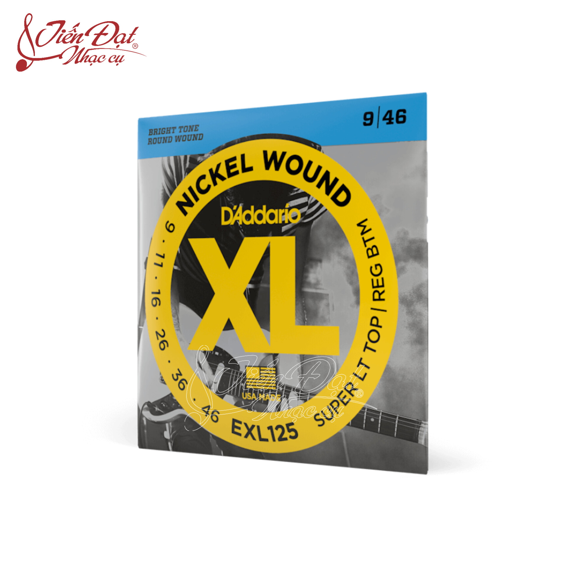 Bộ Dây Đàn Guitar Điện/Electric Guitar D'Addario EXL125 Nickel Wound 9-46 - Hàng Chính Hãng