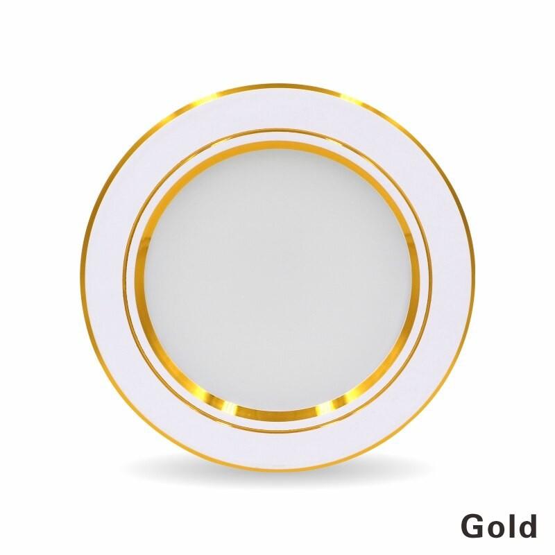 10 đèn âm trần 7W viền vàng / Viền bạc phi 90 3 chế độ màu -
