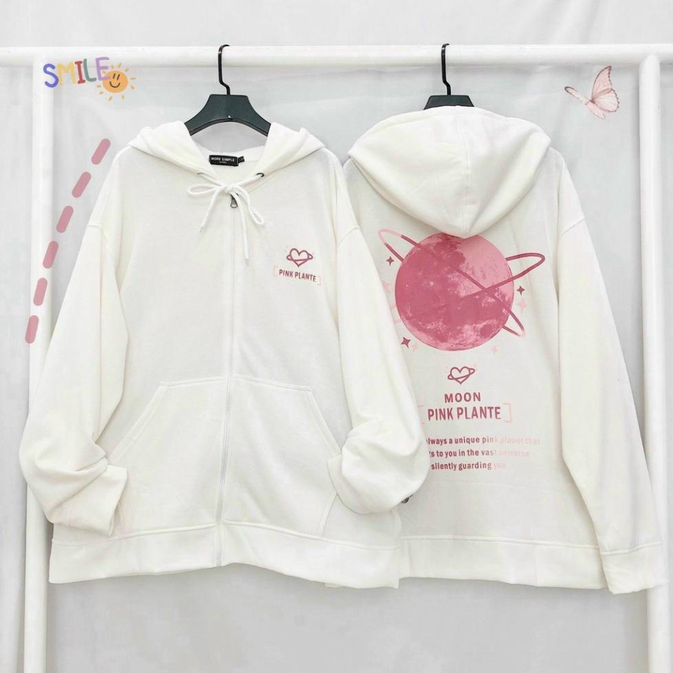 Áo khoác nam nữ Hoodie nỉ trơn Basic in 5D form rộng tay bồng khóa kéo có mũ Ulzzang giá rẻ màu đen, trắng K101